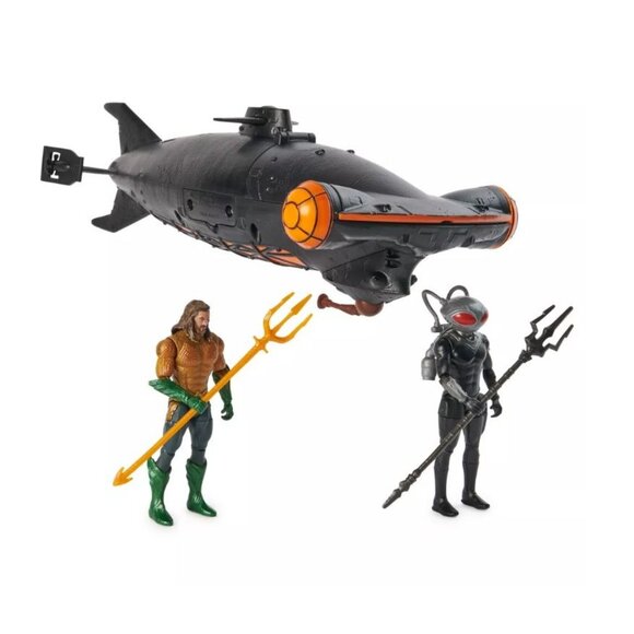 DC Aquaman Black Manta Battle Set Vehicle Submarine Lights Sounds Toy - Picture 10 of 12